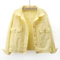 2023 New Summer Women Denim Jacket Candy Color Casual Short Coat donna Jeans Jacket Bomber