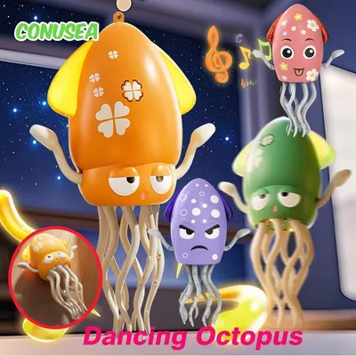 Electric Dancing Squid Octopus dancer Novelty fidget toys luminous Music Baby Crawling toys games for kids children Pets Cats