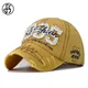 FS Yellow Washed Vintage Baseball Caps For Men Street Hip Hop Women Trucker Cap Outdoor Sunshade