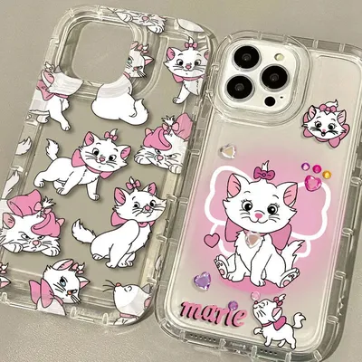 Cartoon Disney Marie Cat Case for iPhone 15 14 13 12 11 Pro Max XR XS X 8 7 6 6S Plus SE 2020