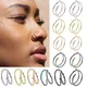 3 Pcs Stainless Steel Double Nose Hoop Ring Silver Color Helix Fake Nose Piercing Set for Women Men