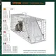 VEVOR 24/31/42/50in Live Animal Cage Trap Folding Humane Cat Trap Galvanized Iron with Handle for