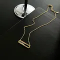 Arab Style Crystal Bead Pendant Necklace For Women Dainty Wedding Jewelry Stainless Steel Gold