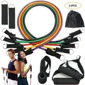 11pcs Latex Resistance Bands Crossfit Training Exercise Yoga Tubes Pull Rope Rubber Expander Elastic