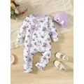 Baby Bodysuit Long Sleeve Infant Bodysuit Autumn Flower Color Knitted Newborn Infant Bodysuit