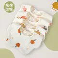 Cotton crepe baby spit towel Baby eating anti-vomiting milk square Newborn 6-layer swivel petal bib