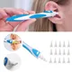 Ear Wax Pickers Ear Cleaner With Soft Silicone Ear Wax Remover Tool 16 Replacement Tips Spiral