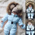 Jumpsuit Jacket Baby Coat Infant Baby Girls Warm Romper Snowsuit Romper Hooded Warm Outerwear Jacket