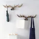 Vintage Deer Horn Hook Resin Key Holder Wall Mounted Hanger Clothes Cap Coat Rack Wall Decoration