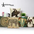 Lovely India Cushion Cover Ethnic Morocco Elephant Car Pillow Cases Sofa Linen Kussens Woondecoratie