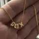 New Mini Bubble Balloon Initial Letter Pendant Necklace Gold Plated Personalized Chunky Alphabet