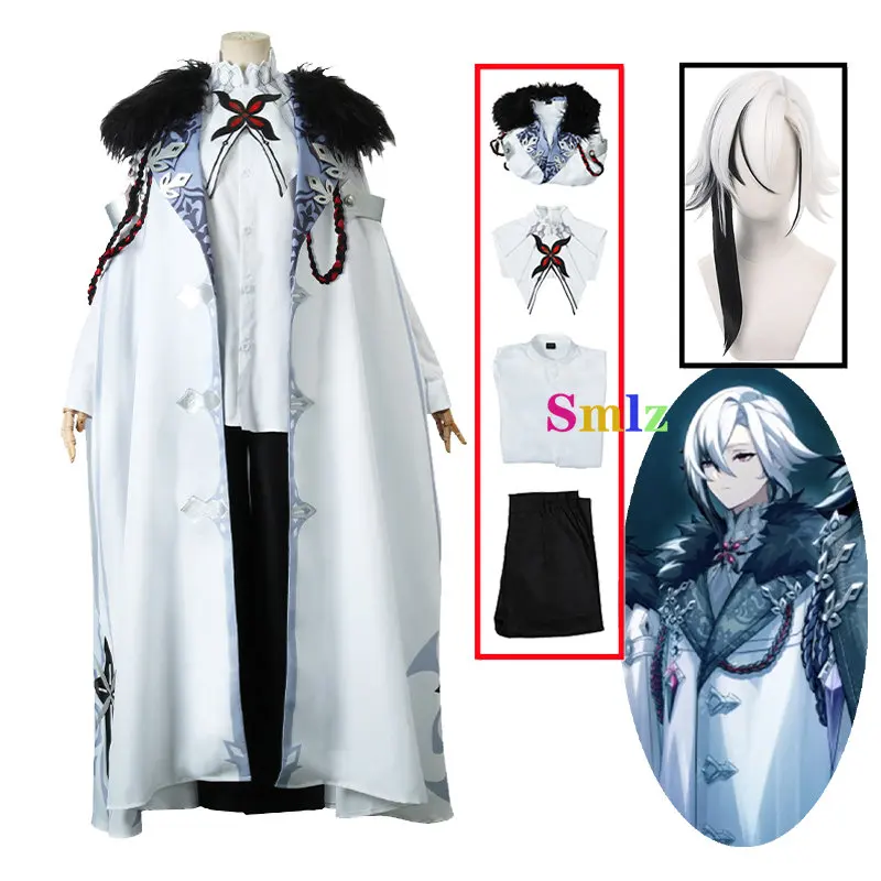 Arlecchino Cosplay Anime Impact Costume The Knave Costume mantello parrucca Set completo Fatui Harbingers Damselette Cosplay
