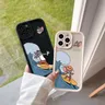 Custodia protettiva per fotocamera Cartoon Toms e Jerrys per iPhone 15 14 13 12 11 Pro Max Mini XR