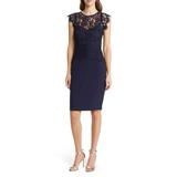 Lace Peplum Dress - Blue - Vince Camuto Dresses