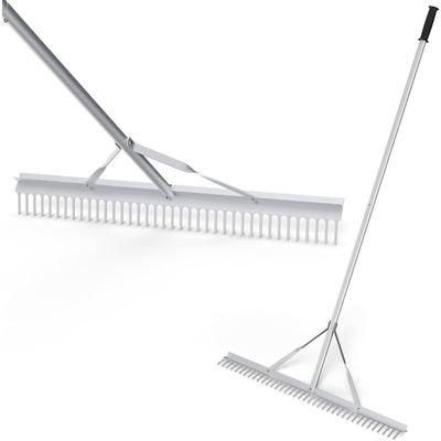 Gartenrechen, Rechen mit 92cm Arbeitsbreite, 36 Zinken & 170cm Stiel, Laubrechen leicht aus Image