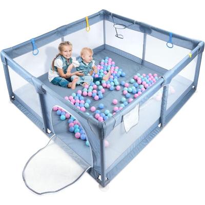 Aufun - Baby Laufstall, 150x180cm Laufgitter, Absperrgitter mit luftdurchlässigem Netz,