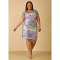 Plus Size Ombre Sequined Mesh Shirt Dress