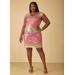 Plus Size Ombre Sequined Mesh Shirt Dress