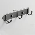 Wall Mounted Towel Bar No Punching Space Aluminum Clothes Hook Bathroom Bathroom Clothes Hook Door Back Hook Clothes Hanger Kitchen Strong Adhesive Hook