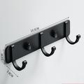 Wall Mounted Towel Bar No Punching Space Aluminum Clothes Hook Bathroom Bathroom Clothes Hook Door Back Hook Clothes Hanger Kitchen Strong Adhesive Hook