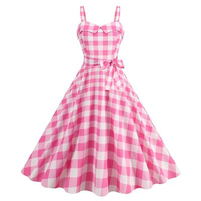 Retro Vintage 1950s Rockabilly Dress Swing Dress Plaid / Check Checkered Gingham Fancy Dress Women's Carnival Masquerade Dailywear Bachelorette Party Adults Dress Homecoming Dresses