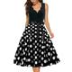 Women's Party Dress Casual Dress Swing Dress Midi Dress Black White Yellow Sleeveless Polka Dot Bow Summer Spring V Neck Party Party Summer Dress 2023 S M L XL XXL 3XL