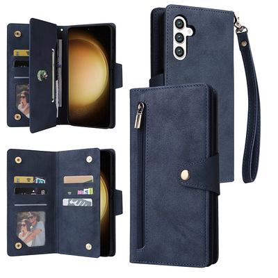 Phone Case For Samsung Galaxy S24 S23 S22 S21 Ultra Plus A54 A34 A14 Note 20 10 Wallet Case Zipper with Wrist Strap Kickstand Retro TPU PU Leather