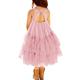 Girls Boho Lace Backless Square Neck Sleeveless A Line Ruffle Tiered Flowy Long Party Dress