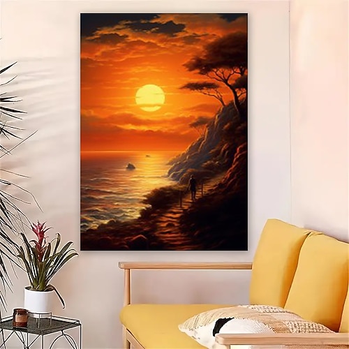 Landschaft Wandkunst Leinwand Sonnenuntergang Drucke und Poster Bilder dekorative Stoffmalerei für Wohnzimmer Bilder ohne Rahmen Image