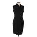 Calvin Klein Casual Dress - Sheath Cowl Neck Sleeveless: Black Print Dresses - Women's Size 10