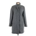 Old Navy Coat: Knee Length Gray Marled Jackets & Outerwear - Women's Size Medium