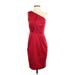 The Limited Cocktail Dress - Bridesmaid One Shoulder Sleeveless: Burgundy Print Dresses - Women's Size 0