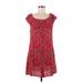 Mudd Casual Dress - Mini Scoop Neck Short sleeves: Red Dresses - Women's Size Medium