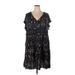 Avenue Casual Dress - Mini V Neck Short sleeves: Black Dresses - New - Women's Size 26 Plus