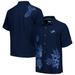 Men's Tommy Bahama Blue Detroit Lions Hibiscus Camp Button-Up Shirt