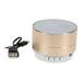 Aluminum Alloy Wireless Speakers Outdoor portable Mini Metal Speaker with LED Lights Support TF (Golden)