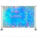 Under the Sea Mermaid Backdrop Girls Birthday Party Decoration Pearls and Gold Glitter Coral Blue Background