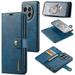 Allytech Wallet Case for OnePlus 12 with 3 Card Slots & Cash Pocket 2 in 1 Detachable Strong Magnetic Case Retro PU Leather Shockproof Magnetic Clasp Slim Protective Shell - Blue