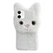 Phone Cases Magnetic Needle Case Protective Phone Shell Fluffy Phone Cover Phone Softer Case Cartoon White