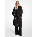 Michael Kors Draped Woven Trench Coat Black XS