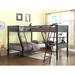 Herne Twin Over Full L-Shaped Bunk Beds w/ Built-in-Desk by Mason & Marbles Wood in Black/Brown/Gray | 67.75 H x 118.25 W x 78.25 D in | Wayfair
