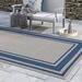 Blue/Gray Rectangle 8' x 10' Indoor/Outdoor Area Rug - Rim Solid Border Borderline Indoor & Outdoor Area Rug by Modway, Polypropylene | Wayfair