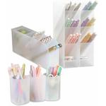 Porte-stylos 6 pièces, organisateur de crayons translucide pour bureau, organisateur de fournitures