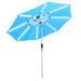 Arlmont & Co. Wetumka 108" Lighted Market Umbrella w/ Crank Lift Counter Weights Included, Steel in Blue/Navy | 92.76 H x 108 W x 108 D in | Wayfair