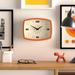 Latitude Run® Movie Retro Wall Clock - Square Clock - Rectangular Clock - Kitchen Clock - Office Clock - Retro Clock - () Plastic in Orange | Wayfair