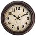 Winston Porter Draco Wall Clock Plastic in Brown | 12 H x 12 W x 2 D in | Wayfair FAB8A94AF6D148AC867DDC963E498327