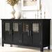 Red Barrel Studio® Tignor 51" Wide Sideboard, Buffet Cabinet, Dining Cabinet, Kitchen Buffet Wood in Black | 34.09 H x 51.09 W x 15.69 D in | Wayfair