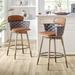 Rosdorf Park Coutee Swivel 25.7" Counter Bar Stools Wood/Upholstered/Leather in Brown | 35.8268 H x 20.8661 W x 18.7008 D in | Wayfair