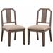 Red Barrel Studio® Calfee Wood+Fabric Queen Anne Back Side Chair Dining Chair Wood/Upholstered in Brown | 36 H x 22 W x 19 D in | Wayfair