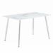 Wrought Studio™ Marble Craft Glass Dining Table Metal in Gray/White | 30 H x 63 W x 35.4 D in | Wayfair 5AA6F7F85C7E430FA2EE22EFA8A38123